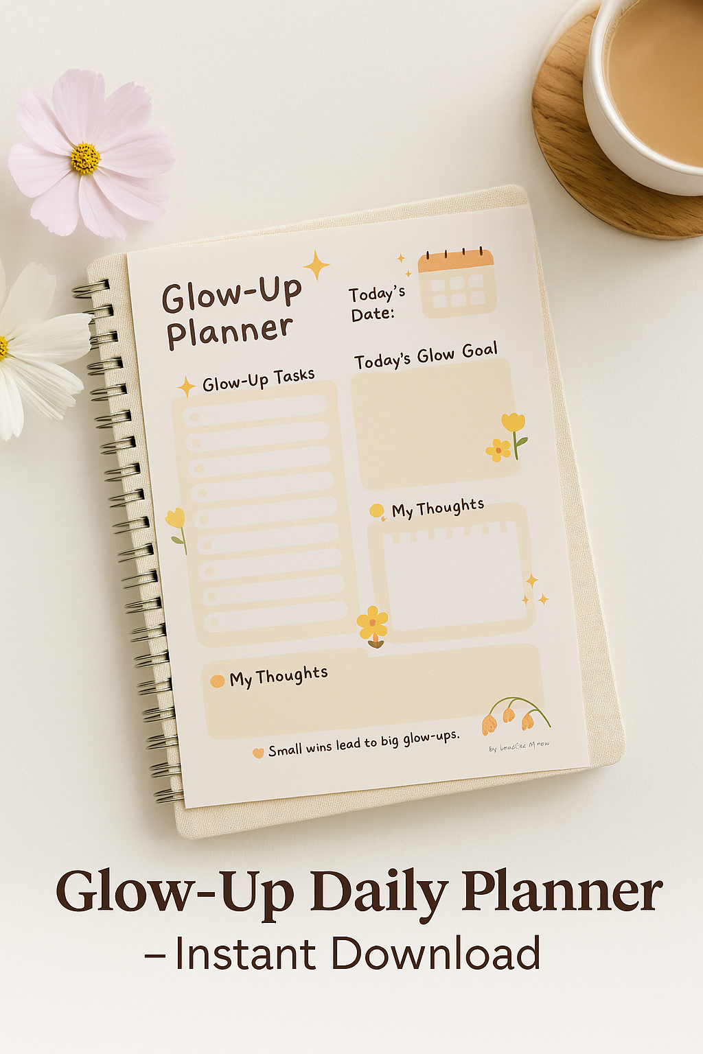 Glow-Up Daily Planner β Aesthetic Printable PDF